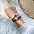 thumbnail image 5 of Dream Lifestyle 2Pcs Unisex Bracelets Beaded Magnetic Jewelry Frosted Stone Anti-fade Bangles for Dating, 5 of 8