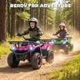 thumbnail image 3 of iRerts 24V Electric Ride on ATV, 24V Kids Ride on Toys for Kids Boys Girls Ages 3-5, Battery Powered Kids Electric Cars with Bluetooth, Music, LED Lights, Front/Rear Storage Racks, Pink, 3 of 10