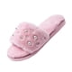 thumbnail image 2 of Pantuflas peludas para mujer, pantuflas acogedoras de felpa, zapatos de casa suaves y cálidos, zapatillas informales con perlas sólidas Wmkox8yii  hj789, 2 of 4