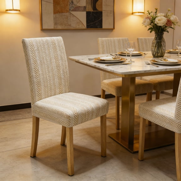 Hometravel Velvet Stretchable Chair Covers Set, Removable and Washable Dining Chair Covers, Suitable for Home Hotel and Banquet, Elegant Protector for Kitchen and Office Chairs