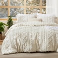 thumbnail image 1 of Juego de edredón Bedsure, estilo bohemio, tamaño queen, beige, 3 piezas, 1 of 8