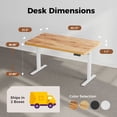 thumbnail image 6 of 55.1 Inch Dual Motor Electric Adjustable Standing Desk, Computer Desk with Memory Controller, Home Office Desk with Seamless tabletop,265 lbs Weight Capacity,Light Rustic Brown(Two packages), 6 of 11