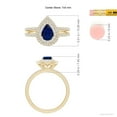 thumbnail image 4 of ANGARA Natural Split Shank Pear Sapphire and Diamond Double Halo Ring in 14K Yellow Gold for Women (Size-7x5mm) | September Birthstone, Anniversary, Jewelry Gift for Women | Natural Sapphire Ring, 4 of 9