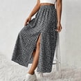 thumbnail image 7 of Lenago Skirts for Women Casual Summer Side Slit Print Elastic Waist Skirt Mid Cool Dress, 7 of 7