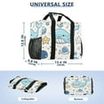thumbnail image 3 of Cute Line Whales Reusable Grocery Bags with Handle Side Pocket Waterproof Shopping Portable Tote, 3 of 8