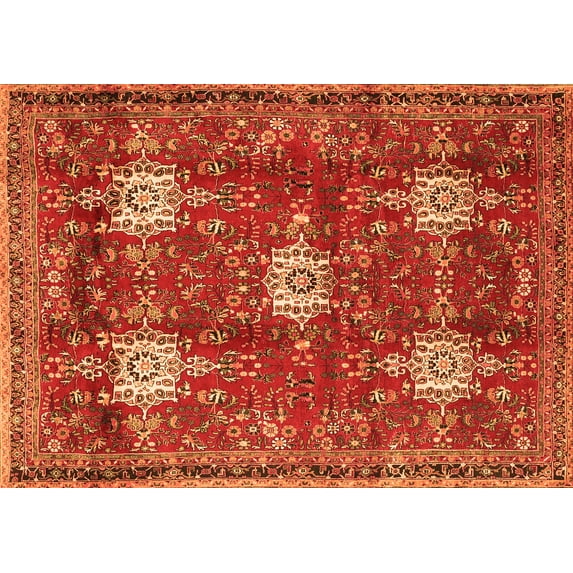Ahgly Company Indoor Rectangle Persian Orange Traditional Area Rugs, 6' x 9'