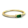thumbnail image 2 of beautiful Emerald Gemstone Ring, Baguette Cut Ring, Yellow Gold Plated 925 Sterling Silver Ring, 2 of 5