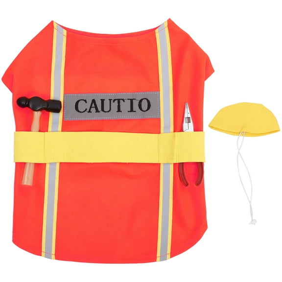 LEORX Portable Wear Resistant Dog Costume in Orange for Festival and Cosplay Use