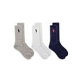 thumbnail image 4 of Polo Ralph Lauren Mens 3-Pack Embroided Big Pony Sport Crew Socks NVAST, 4 of 5