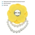 thumbnail image 3 of Fabric Camellia Flower Brooch Pearl Pins Bracelet Dual Use for Women Yellow, 3 of 7