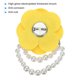 thumbnail image 3 of Broche de Flor de Camelia de Tela Perlas Pins Pulsera Doble Uso para Mujeres Amarillo, 3 of 7