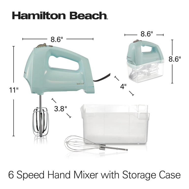 Hamilton Beach Hand Mixer with 6 Speeds, QuickBurst, Snap-On