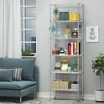 thumbnail image 4 of Legooin 21x12x63 inch Metal Storage Rack Wire Shelving Unit Utility Rack Kitchen Organizer Pantry Shelf 530lbs Load Capacity, Silver, 4 of 8