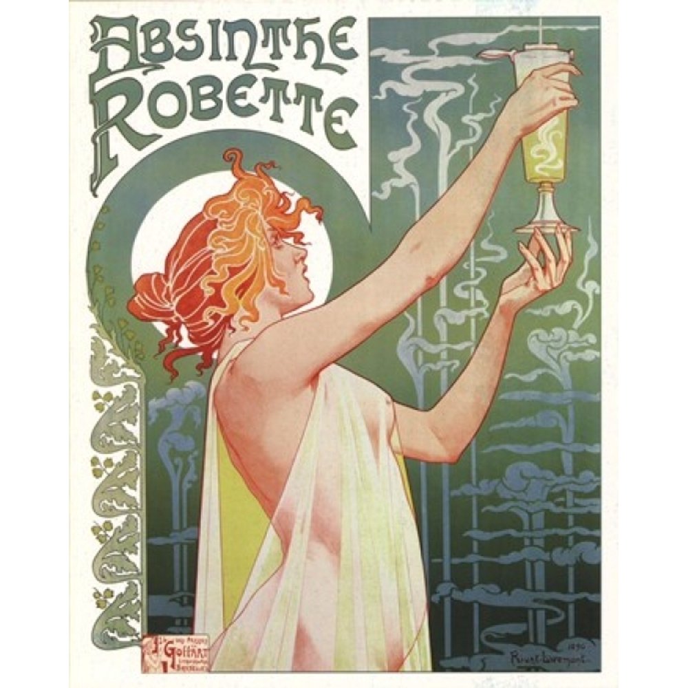 Absinthe Robette Laminated Poster by Privat Livemont (8 x 10) Walmart