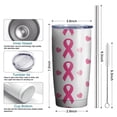 thumbnail image 6 of 20oz Tumblers Pink Breast Cancer Stainless Steel Vacuum Insulated Double Wall Travel Tumbler Cups Mug with Lid and Straw,Cleaning Brush for Cold & Hot Drinks, 6 of 7