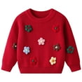 thumbnail image 1 of Splozh Kids Sweaters Boys Cute Handmade Flower Knitted Sweaters for Small and Medium Sized Children Red,5-6 Years, 1 of 6