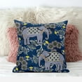 thumbnail image 3 of Amrita Sen Two Elephants Throw Pillow with Removable Cover in Gray Blue Brown 18x18, 3 of 5