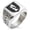 Silver, variant on Stainless Steel Angel Divinity Coat of Arms Shield Geometric Pattern Biker Style Polished Ring