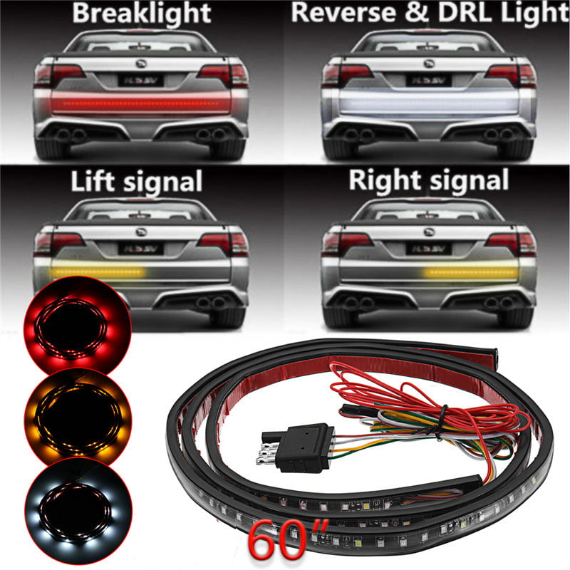 Waterproof 60" Tailgate LED Strip Light Bar Reverse Brake Turn Signal Tail light 
