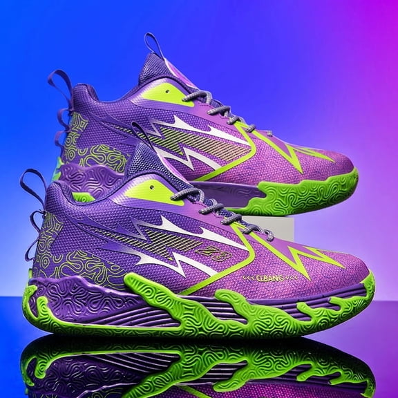 Men's Thick-Soled Wear- Basketball Shoes, Trendy Color-Blocked Breathable Sneakers, Fashionable and Versatile, and Comfortable Running Shoes, Jogging Shoes