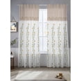 thumbnail image 2 of Beige Floral Sheer Curtains 108 Inch Length 2 Panels Set Window Treatments, Spring Summer Botanical Flowers Rod Pocket Semi Curtains for Living Room/Bedroom/Kitchen Décor, 104"W x 108"L, 2 of 7