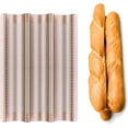 thumbnail image 1 of Molde perforado antiadherente para baguettes - Molde para pan francés con 3 cavidades, ideal para horno tostador, molde para hornear y panaderos - Superficie antiadherente duradera, 1 of 4