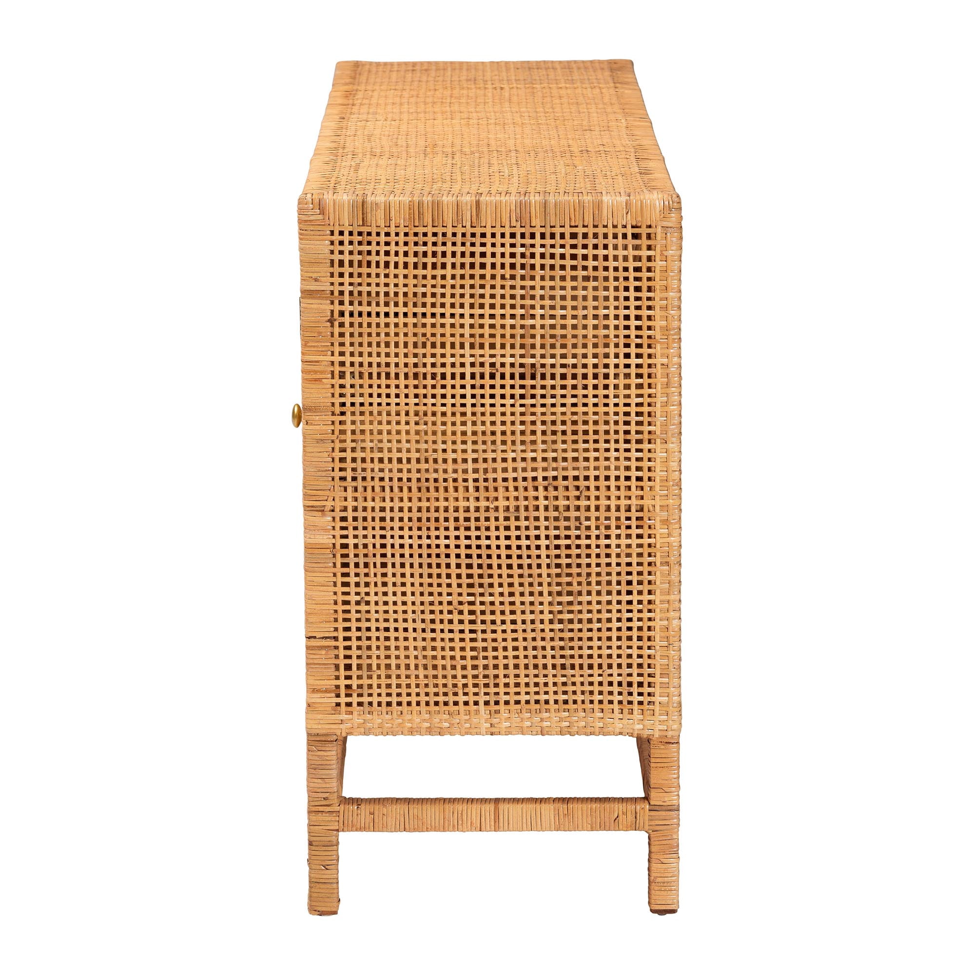 bali & pari Vivan Boho Storage Cabinet, 3-Drawer, 4-Shelf, Honey