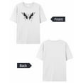 thumbnail image 6 of T Shirts for Women Short Sleeve Cotton Crewneck T-Shirt, Butterfly Streetwear Y2K Retro Graffiti Tee Tops Casual Basic T-Shirts, XS-5XL White S, 6 of 7
