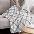 thumbnail image 6 of Flannel Throw Blanket for Couch Sofa Bed, Farm Orange Blue Lattice Soft Cozy Warm Fuzzy Blanket 30x40in, 6 of 9