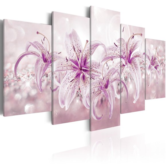 artgeist Canvas Print Flowers Lily 80x40 in - 5pcs Home Decor Framed Stretched Picture Photo Painting Artwork Image b-A-0314-b-o