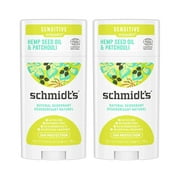 (2 Pack)Schmidt's Deodorant Patchouli + Hops Sensitive, 2.65 oz