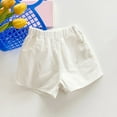 thumbnail image 3 of Kid Girl Shorts Comfy Short New Baby Boys' Toddler Pull-On Shorts Solid Casual Cargo Thin Pants Summer Girls Fashion Pants with Pockets White 4 Years, 3 of 5