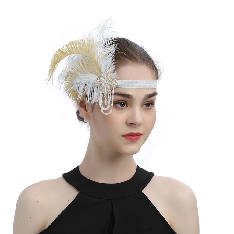 MSJUHEG Tea Party Hats,Feather Hair Clip,Feather Headpiece  display picture 3