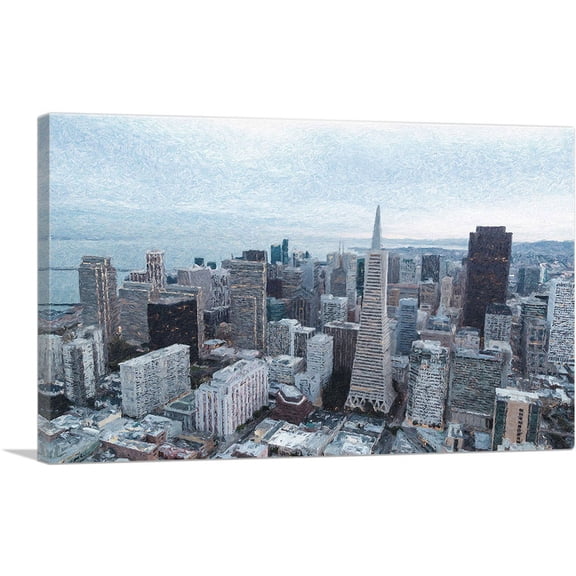 ARTCANVAS San Francisco California Home decor Canvas Art Print - Size: 26" x 18" (0.75" Deep)