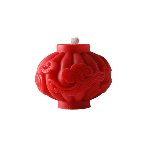 HuiXinOu Scented Candle in Lantern, New Year Festival Holiday Gift Decor Ornament for Home Desk Mantle, Aromatherapy Soy Wax Candle, Red
