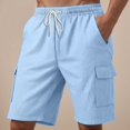 thumbnail image 2 of Men's Stretch Cargo Shorts Casual Drawstring Classic Relaxed Fit Summer Short with Multi Pockets Mens Beach Shorts Athletic Gym Basketball, 2 of 9