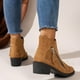 thumbnail image 4 of NECHOLOGY Botas Mujer Adulto Femenino Zapatos Botines para mujer Botas de tobillo de tacón grueso con cremallera puntiaguda de gamuza con patrón de leopardo retro de moda para mujer (Brown, 7.5), 4 of 7