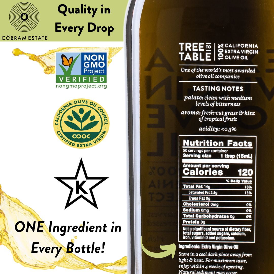 Cobram Estate 100% California Select Extra Virgin Olive Oil, 12.7 fl oz Bottle – First Harvest Cold Pressed, Easy-Pour Cooking Oil