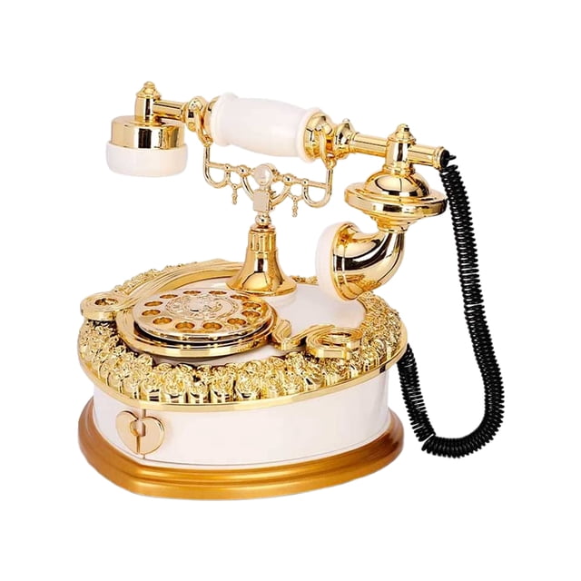 KAKOWELY Boîte de Rangement Musicale 1 Pce Étui de Rangement Décoratif Boîte Musicale Polyvalente Modèle de Téléphone de Bureau 6.89"X6.89"X6.5"