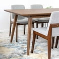 thumbnail image 5 of Ambrose Modern Solid Wood Walnut Dining Room & Kitchen Table and 4 Chairs Set, 5 of 6