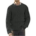 thumbnail image 2 of Winter Saving Clearance 2024 Fall Sweaters for Men Clearance, Men's Round Neck Winter Warm Outdoor Long Sleeve Knitted Sweater Top, 2 of 3