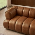 thumbnail image 5 of Roven Mid-Century Modern Luxury Living Room Couch in Cognac Tan Leather, 5 of 6