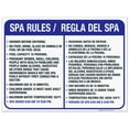 thumbnail image 1 of Spa Rules Sign, Bilingual English Spanish, 18x24 Corrugated Plastic, 1 of 1