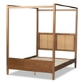 thumbnail image 4 of Baxton Studio Malia Contemporary Engineered Wood Back Support Canopy Bed, Queen, Walnut Brown, 4 of 9