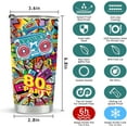 thumbnail image 5 of 80s Tumbler for Women Men, 80s Party Decoration, Tumbler with Lid and Straw 20oz, 80s Retro Gift Stainless Steel Insulated Coffee Mug Travel Cup, 5 of 5