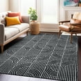 thumbnail image 6 of World Rug Gallery Modern Arch Pattern Stripe Area Rug - BLACK 5' X 7', 6 of 8