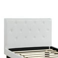 thumbnail image 2 of Benjara 82" Transitional Faux Leather Upholstered Twin Bed in White, 2 of 5