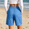 thumbnail image 5 of DHFJKG Linen Shorts For Women Lightweight High Waisted Relaxed Fit Wide Leg Casual Drawstring Summer Shorts, 5 of 5