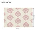 thumbnail image 2 of 2 Piece Soft Bathroom Rug Set Cream Vintage Pattern Bath Mat and U-Shaped Toilet Contour Rug (16"x24"+20"x24"), 2 of 9