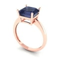 thumbnail image 2 of 2.5 ctw Solitaire Anniversary Ring for Women | Asscher Cut Simulated Blue Sapphire | Hyperallergenic Solid 18K Rose Gold, 2 of 5